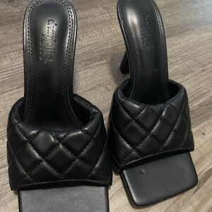 Charlotte Russe Black Quilted Mules size 6